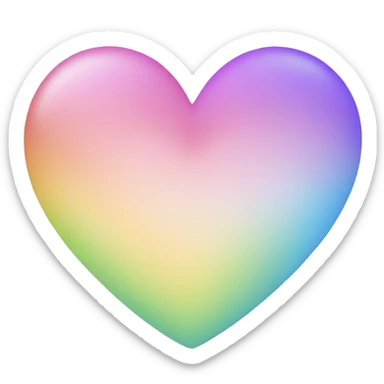 Heart with pastel rainbow ombré sticker