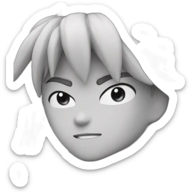 Senku in black and white sticker