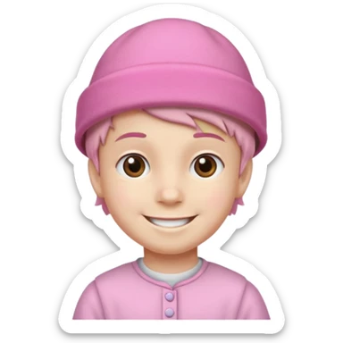 pink hatt and dress boy sticker