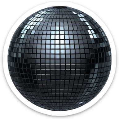 black sparkling disco ball sticker