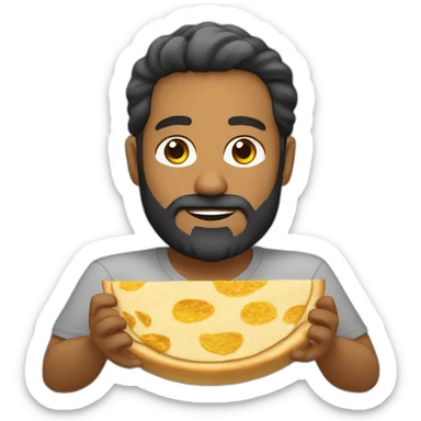 Big Sri Lanka Guy with full beard is eating Tortilla sticker
