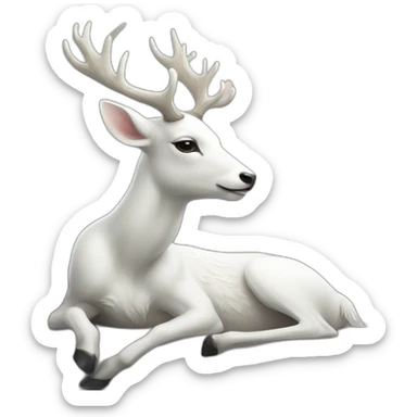 White deer dreaming on the sea sticker