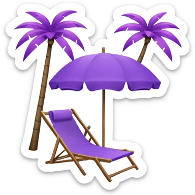 beach chair with purple umbrella sticker