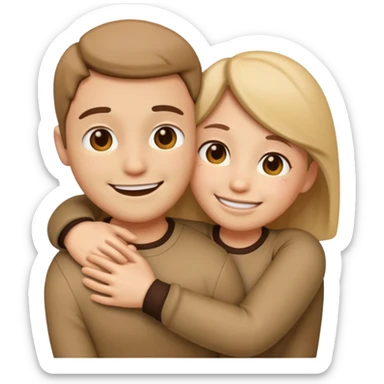 emoji de dos siluetas de persona abrazadas sticker