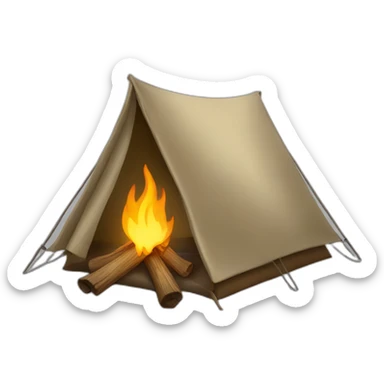 tent with campfire sticker