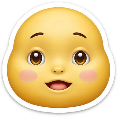 squish face emoji, cheeks puffed out, playful sticker