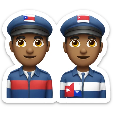 bus driver with a chilean flag cap sticker