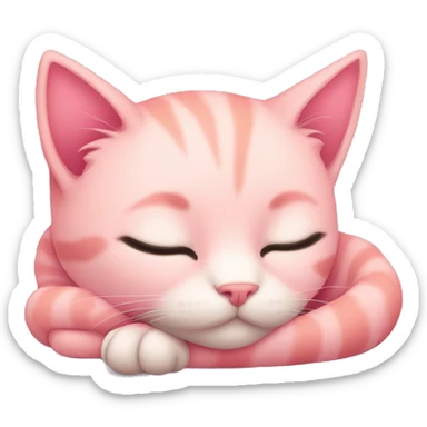 pink kitten sleeping sticker