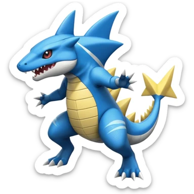 Zeraora-Sharpedo-Totodile-Gible-Ampharos-fusion sticker