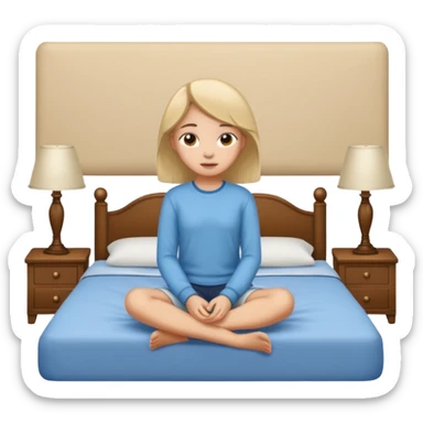 Jeune fille ado assise sur  un lit sticker