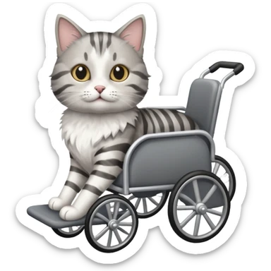 cat in a pet wheelchair sticker