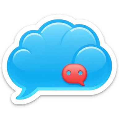 Minimalistic flat vector icon, iOS style, thin black contour on white background. Chat bubble with small AI brain symbol inside. Clean, no text, no shadows sticker