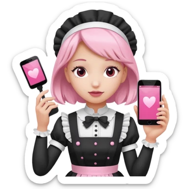 mix light pink dark pink and white girly phone maid sticker