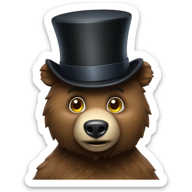 Animatronic Bear with top hat sticker