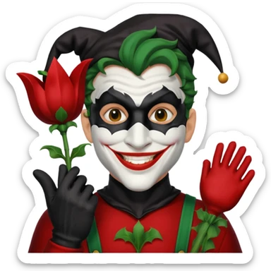 jester black and red mixed with an gardener and batman sticker