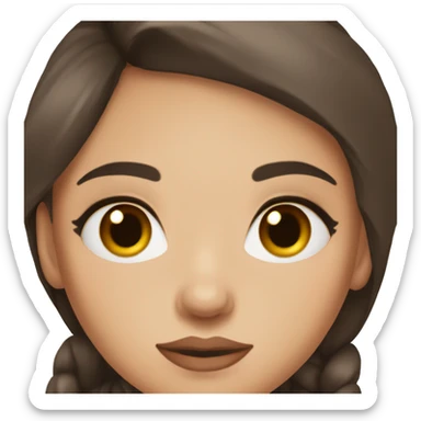 Girl with dark brown straight hair, brown eyes with big lashes , and big lips sticker