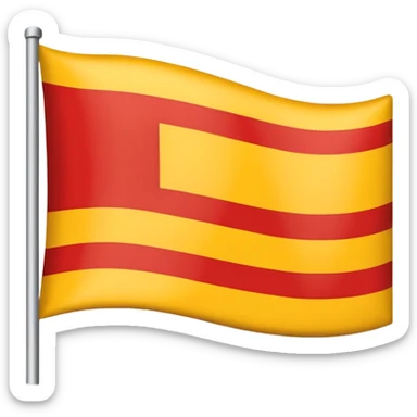 What emoji of flag which includes 50% yellow strip top nd bottom 50%red flag sticker