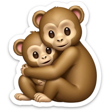 Make a emoji bear hug an emoji monkey 🐒 🧸 sticker