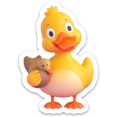 holding duck sticker