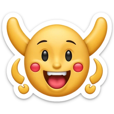 can you do the drooling emoji rotated right slightly with two ear emojis place over it, them mirroring one another, and then can you do a rocking out emoji over top all of it that is flipped completely upside down sticker