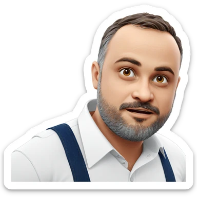 bearded guy in white shirt sticker