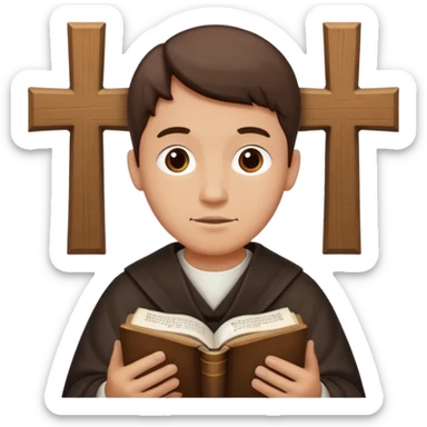 Guy who reads Bible with cross on it without something in the background sticker