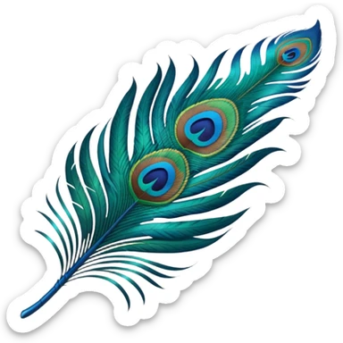 Peacock feather single sticker