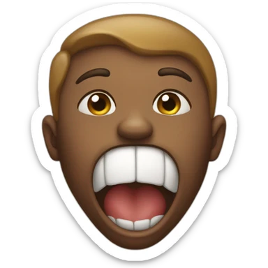 Emoji where tshirt gets pulled to mouth sticker