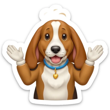 bassethound clapping animated sticker
