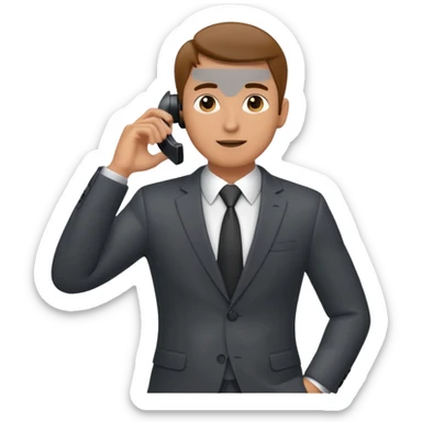 businessman talking on the phone, full body sticker