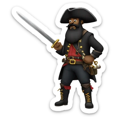 Blackbeard with a saber sticker