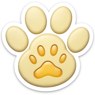 a pale pastel yellow pawprint sticker