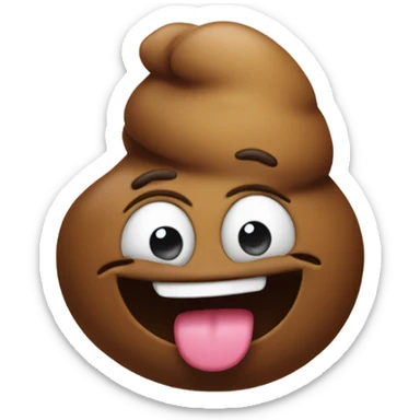 Poop emoji eating poop emoji  sticker