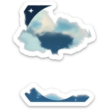 pastel blue moon sticker