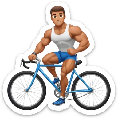 bodybuilder cycling sticker