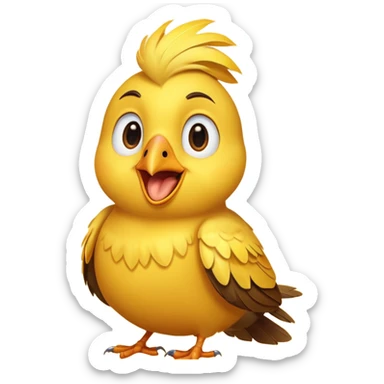 happy bird singing sticker
