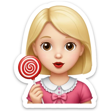 Little girl with lolly pop sticker