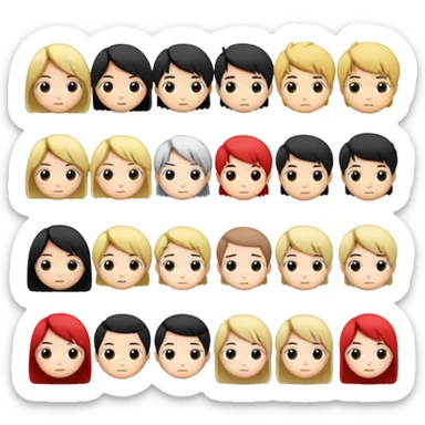 Chibi-style characters with small bodies and big heads sticker