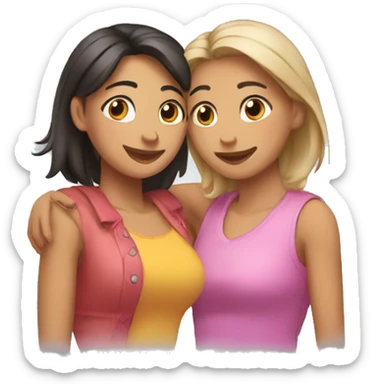 2 amigas abrazandose sticker