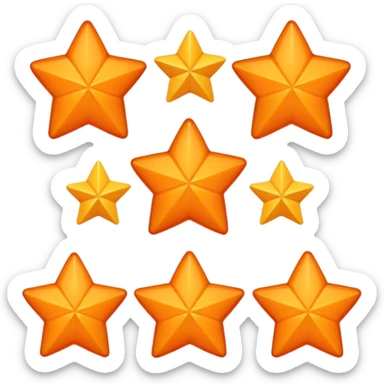 5 solid orange stars in a row sticker