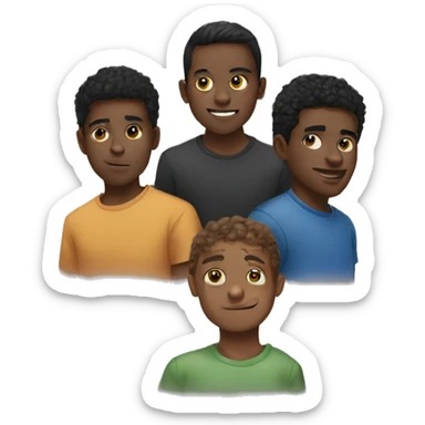 group of 5 young men sticker
