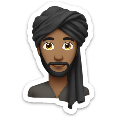 A black Arab turban without the face or head sticker