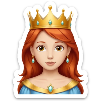 red  haired brown princess sticker