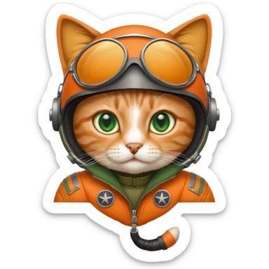 a cat as pilot sticker