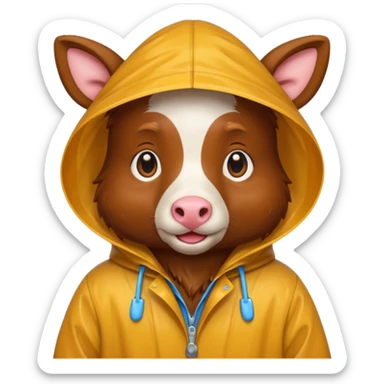 Raincoat Farm Animal sticker