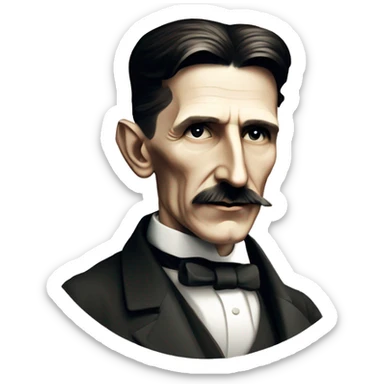 Nikola tesla with cross sticker