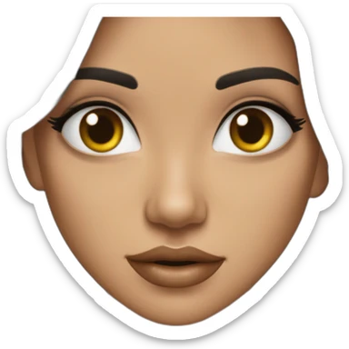 Chica morena melena larga ojos negros pestañas largas sticker