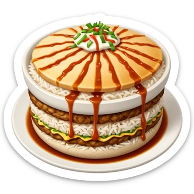 rice topped with döner sticker