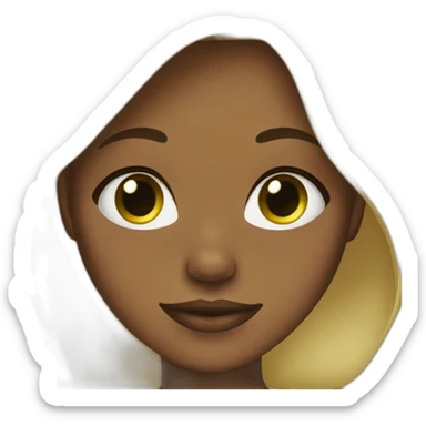 Brown skin Girl blonde hair green eyes  sticker