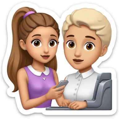 Ariana Grande talking to the cashier sticker